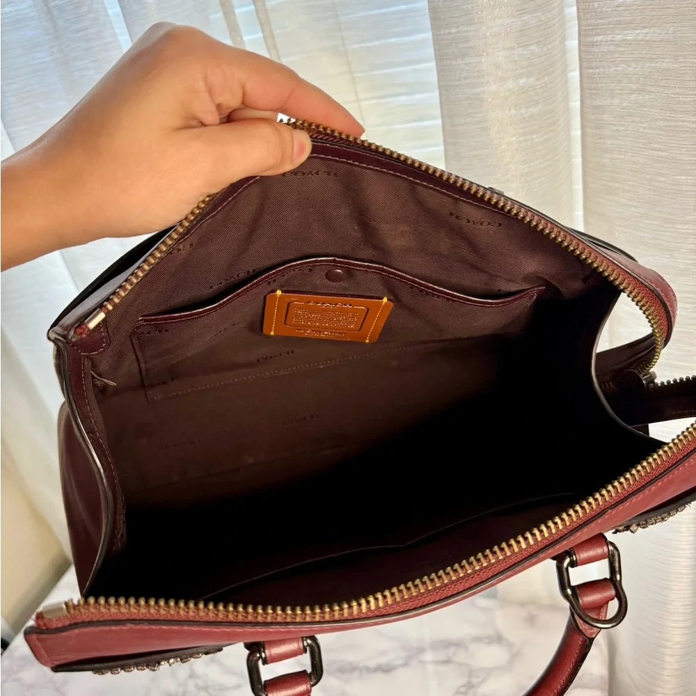 COACH x Selena Gomez Leather Crystal Embellished Bond Bag Satchel - Picture 5 of 11